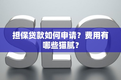 担保贷款如何申请？费用有哪些猫腻？